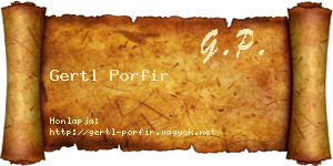 Gertl Porfir névjegykártya